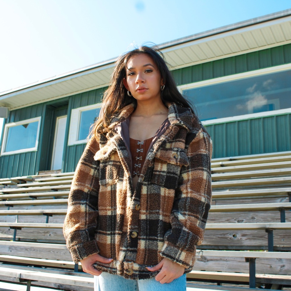 Teddy Plaid Jacket